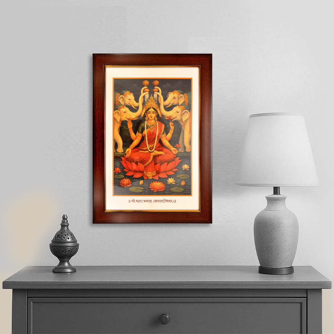 Goddess Maa Kamala Devi (Kamlatmika) Photo Frame for Attract Wealth